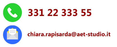 Telefono 331 22 333 55 Mail chiara.rapisarda@aet-studio.it